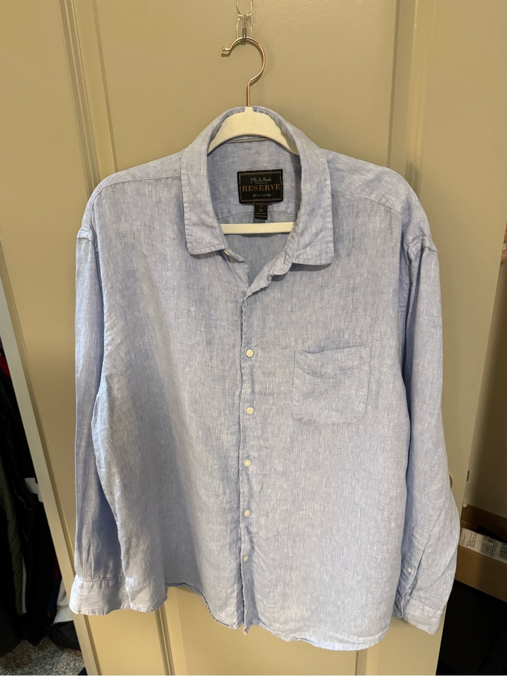Jos. A. Bank Linen Blue Button-Down Shirt